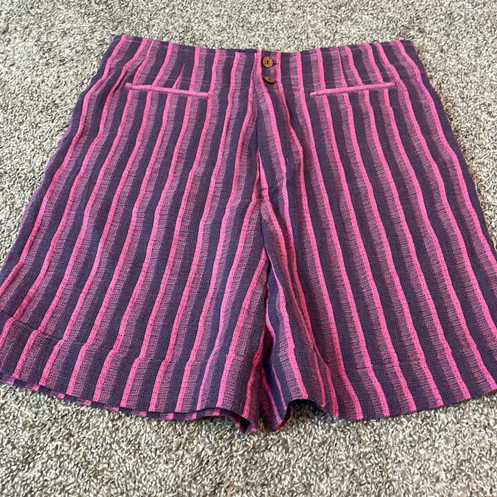 Soft Surroundings Dulcinea Shorts Fuchsia Stripe Medium